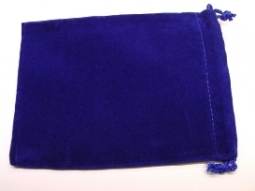 Large Blue Velvet Pouch 4" X 5"